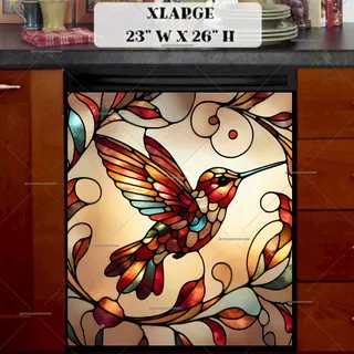 Preview of Stained Glass Little Hummingbird magnet in Extra Large size.