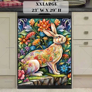 Preview of Folklore Hare and Flowers magnet in XX Large size.