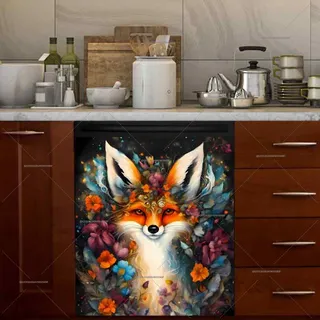 Preview of Bohemian Fox with Blooming Flowers magnet.