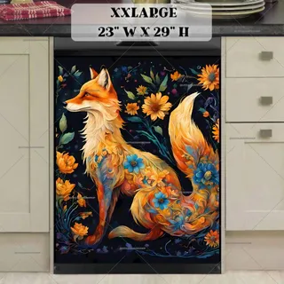 Preview of Bohemian Floral Folk Fox magnet in XX Large size.