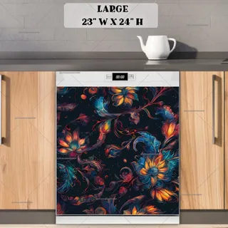Preview of Gorgeous Boho Floral Pattern magnet in Large size.