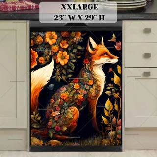 Preview of Beautiful Bohemian Floral Fox magnet in XX Large size.