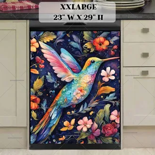 Preview of Folklore Hummingbird and Flowers magnet in XX Large size.