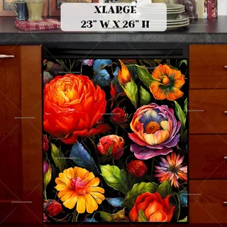 Preview of Traditional Hungarian Floral Design magnet in Extra Large size.