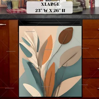 Preview of Minimalist Zen Mid Century Botanical Art magnet in Extra Large size.