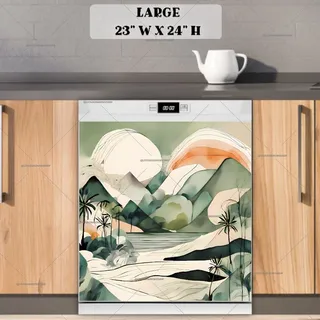 Preview of Minimalist Zen Mid Century Landscape magnet in Large size.