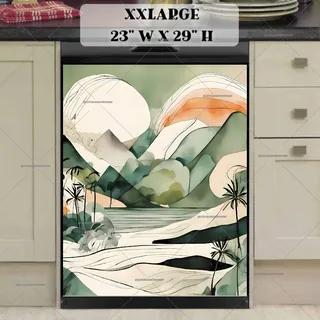 Preview of Minimalist Zen Mid Century Landscape magnet in XX Large size.