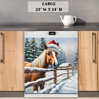 Preview of Christmas Santa Horse magnet in Large size.