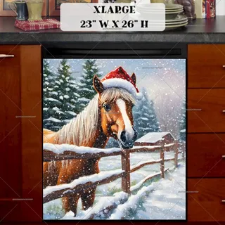 Preview of Christmas Santa Horse magnet in Extra Large size.