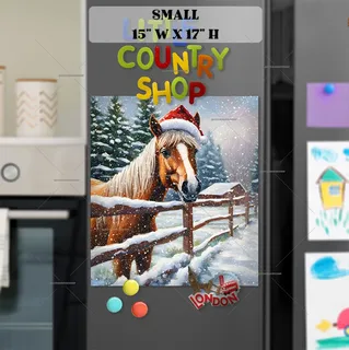 Preview of Christmas Santa Horse magnet in Small size.