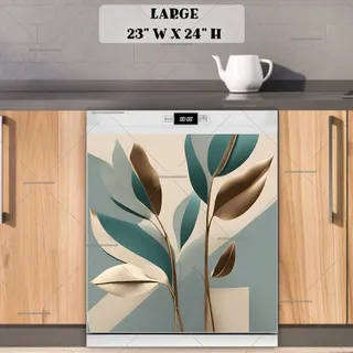 Preview of Minimalist Zen Mid Century Botanical Art magnet in Large size.