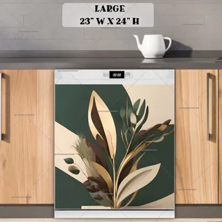 Preview of Minimalist Zen Mid Century Botanical Art magnet in Large size.