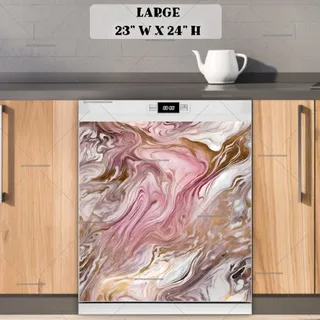 Preview of Gorgeous Pink and Gold Marble Design magnet in Large size.