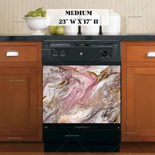 Preview of Gorgeous Pink and Gold Marble Design magnet in Medium size.