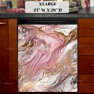 Preview of Gorgeous Pink and Gold Marble Design magnet in Extra Large size.