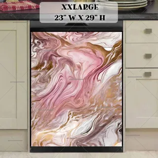 Preview of Gorgeous Pink and Gold Marble Design magnet in XX Large size.