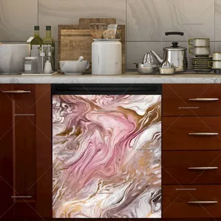 Preview of Gorgeous Pink and Gold Marble Design magnet.