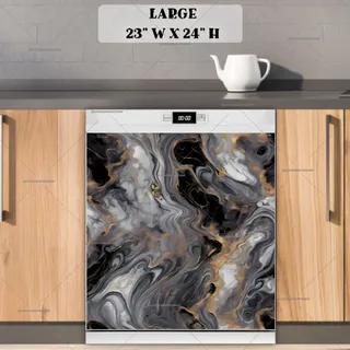 Preview of Gorgeous Gold and Grey Marble Design magnet in Large size.