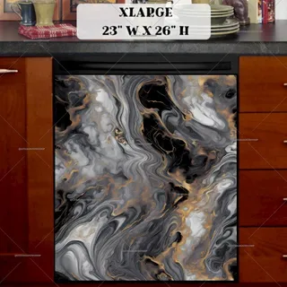 Preview of Gorgeous Gold and Grey Marble Design magnet in Extra Large size.