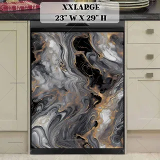 Preview of Gorgeous Gold and Grey Marble Design magnet in XX Large size.