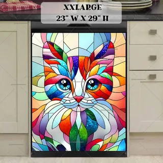 Preview of Stained Glass Little Kitten magnet in XX Large size.