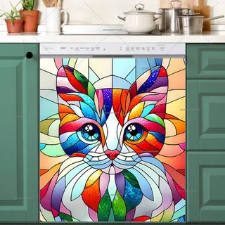 Preview of Stained Glass Little Kitten magnet.