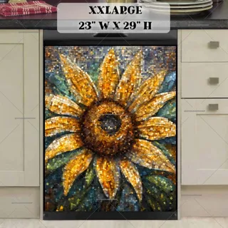 Preview of Pretty Mosaic Sunflower magnet in XX Large size.