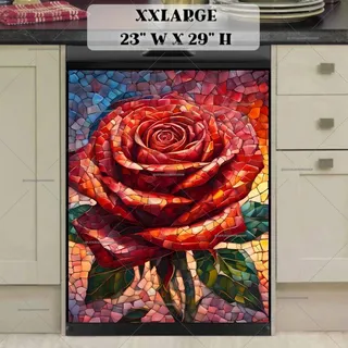 Preview of Beautiful Mosaic Rose magnet in XX Large size.