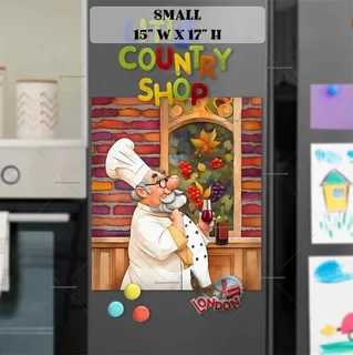 Preview of Cute Fat Chef magnet in Small size.