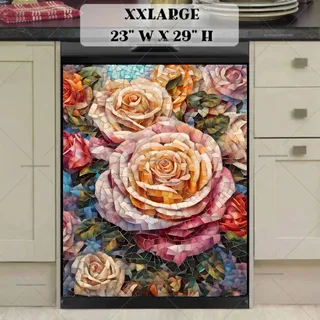 Preview of Beautiful Mosaic Roses magnet in XX Large size.