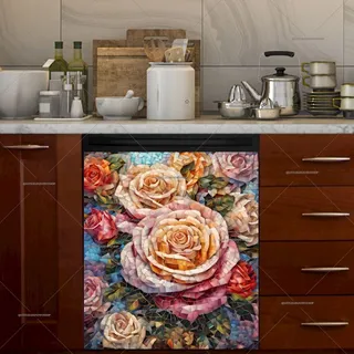 Preview of Beautiful Mosaic Roses magnet.