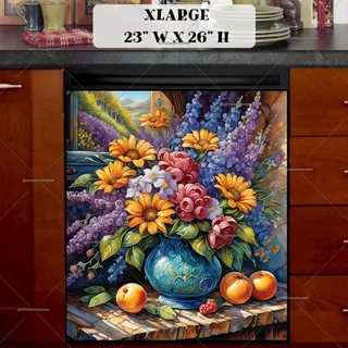 Preview of Gorgeous Still Life Flowers and Fruit magnet in Extra Large size.