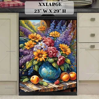 Preview of Gorgeous Still Life Flowers and Fruit magnet in XX Large size.