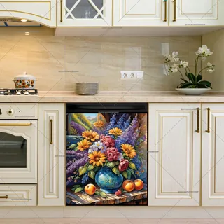 Preview of Gorgeous Still Life Flowers and Fruit magnet.