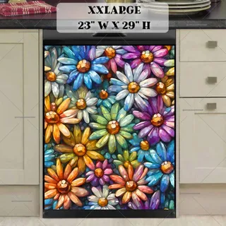 Preview of Colorful Mosaic Daisies magnet in XX Large size.