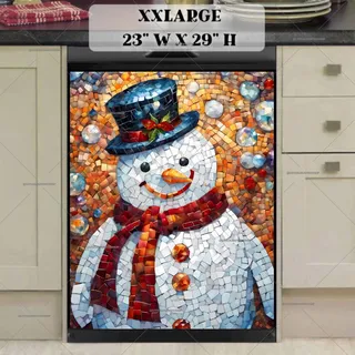 Preview of Cute Mosaic Snowman magnet in XX Large size.