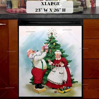 Preview of Vintage Santa and Mrs. Santa magnet in Extra Large size.