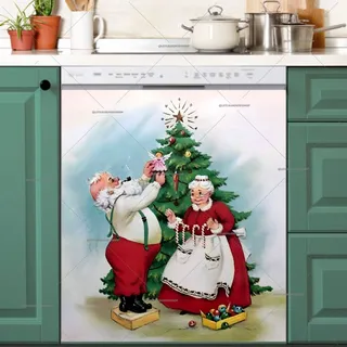 Preview of Vintage Santa and Mrs. Santa magnet.