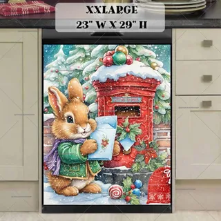 Preview of Christmas Bunny at the Mailbox magnet in XX Large size.