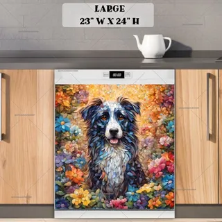 Preview of Cute Mosaic Dog magnet in Large size.
