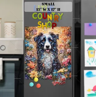 Preview of Cute Mosaic Dog magnet in Small size.