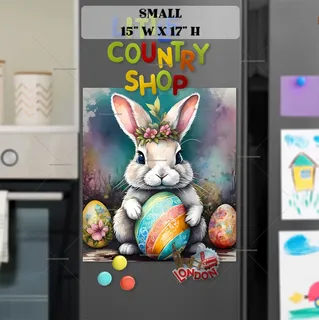 Preview of Easter Bunny with Eggs magnet in Small size.