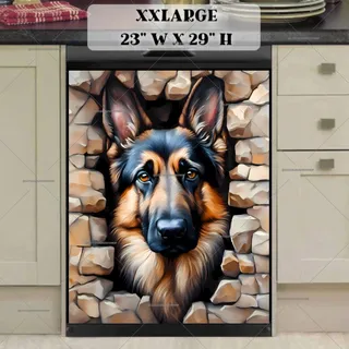 Preview of German Shepherd in the Fence Hole magnet in XX Large size.