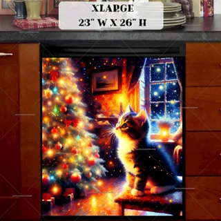 Preview of Kitten’s First Christmas magnet in Extra Large size.