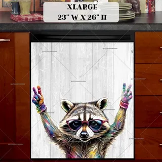 Preview of Raccoon in Sunglasses magnet in Extra Large size.