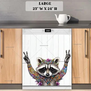 Preview of Cute Bohemian Raccoon magnet in Large size.