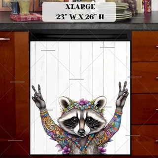 Preview of Cute Bohemian Raccoon magnet in Extra Large size.