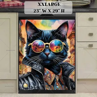 Preview of Cool California Black Cat magnet in XX Large size.