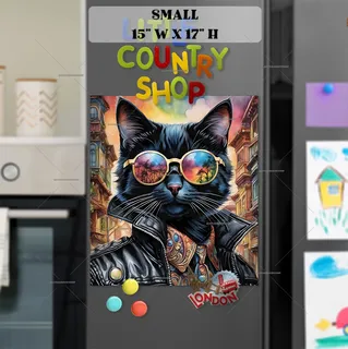 Preview of Cool California Black Cat magnet in Small size.