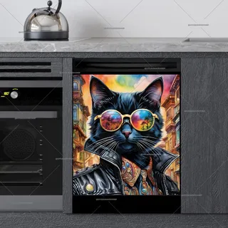 Preview of Cool California Black Cat magnet.